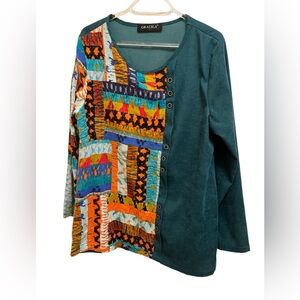 Gracila Blouse Women’s Medium Green Pullover Top Size Large